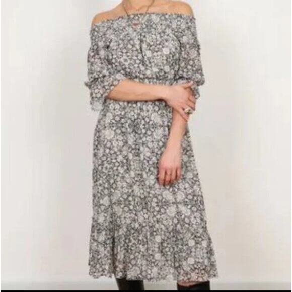 MISA Off The Shoulder Floral Midi dress - Picture 1 of 7